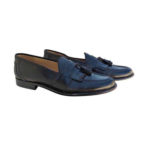 Johnston & Murphy Black Leather Tassel Loafers 11.5M